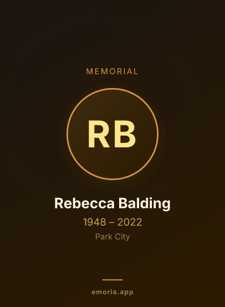 Memorial portrait of Rebecca Balding