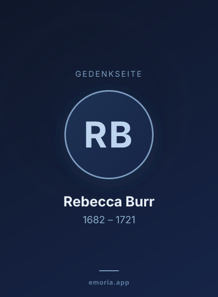 Gedenkportrait von Rebecca Burr
