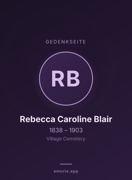 Gedenkportrait von Rebecca Caroline Blair