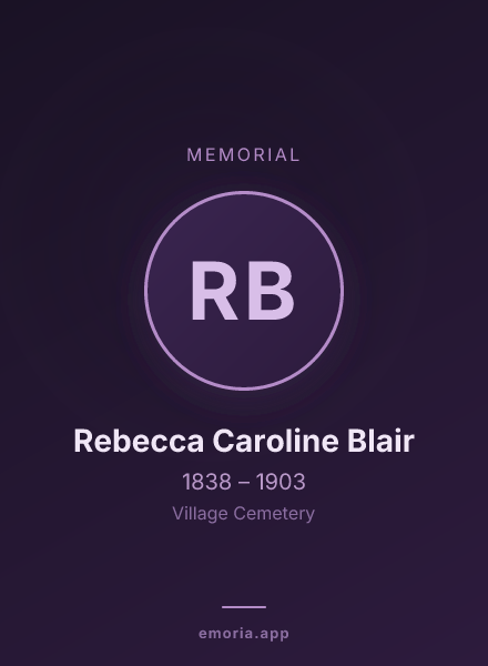Memorial portrait of Rebecca Caroline Blair