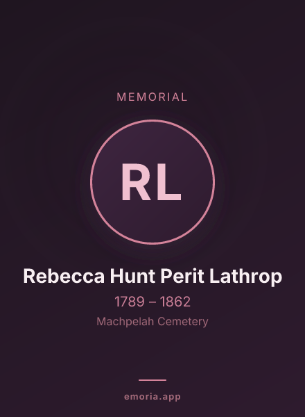 Memorial portrait of Rebecca Hunt Perit Lathrop