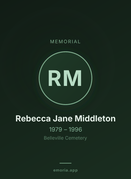 Memorial portrait of Rebecca Jane Middleton