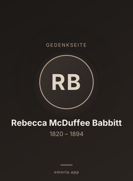 Gedenkportrait von Rebecca McDuffee Babbitt