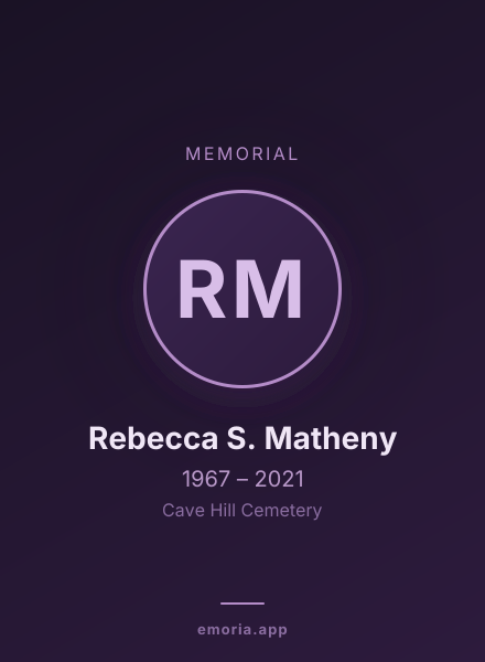 Memorial portrait of Rebecca S. Matheny