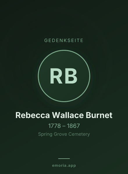 Gedenkportrait von Rebecca Wallace Burnet