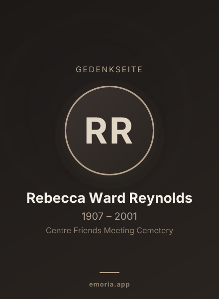 Gedenkportrait von Rebecca Ward Reynolds