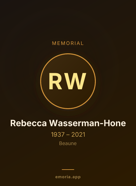 Memorial portrait of Rebecca Wasserman-Hone