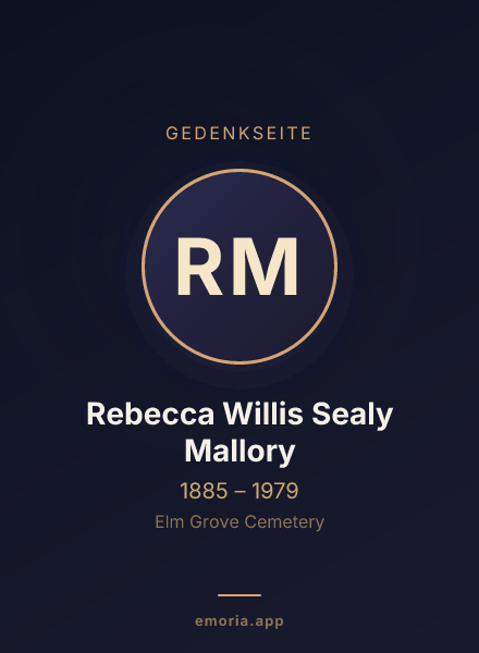 Gedenkportrait von Rebecca Willis Sealy Mallory