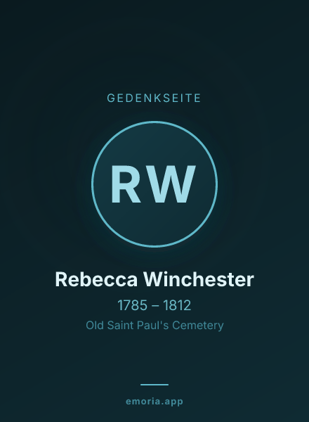 Gedenkportrait von Rebecca Winchester