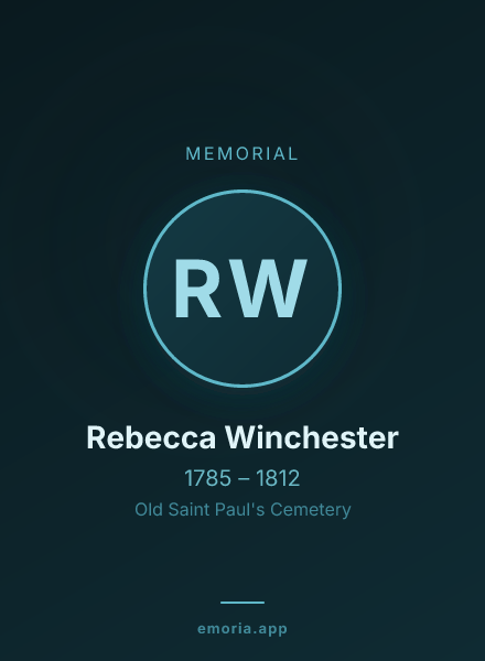 Memorial portrait of Rebecca Winchester