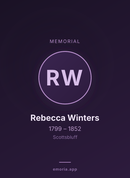 Memorial portrait of Rebecca Winters