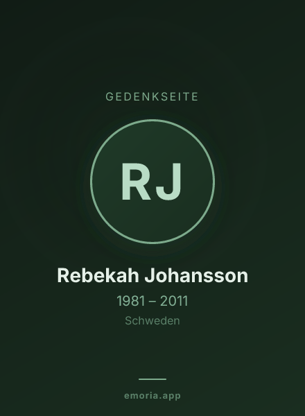 Gedenkportrait von Rebekah Johansson