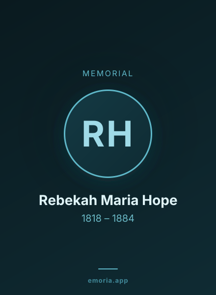 Memorial portrait of Rebekah Maria Hope