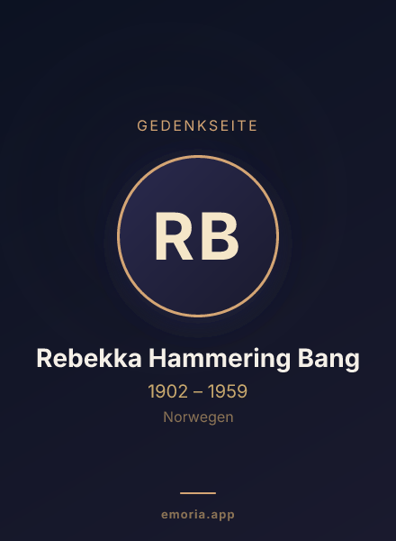 Gedenkportrait von Rebekka Hammering Bang