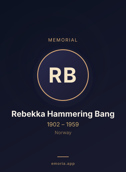 Memorial portrait of Rebekka Hammering Bang