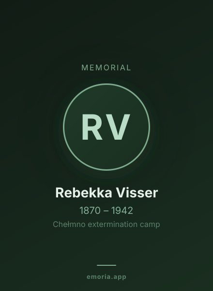 Memorial portrait of Rebekka Visser