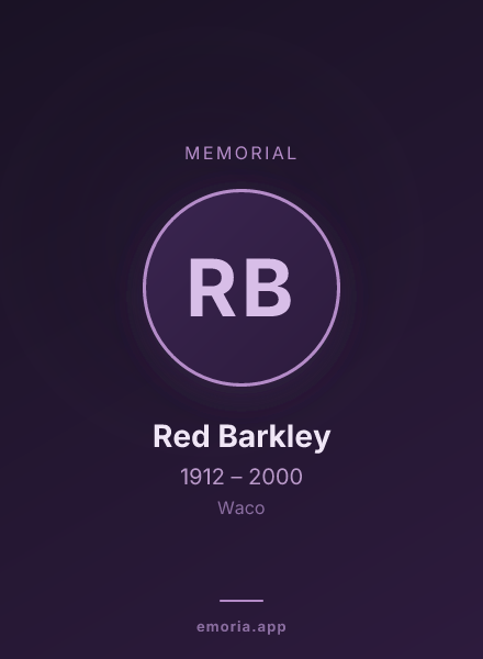 Memorial portrait of Red Barkley