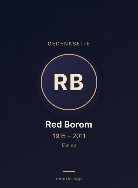 Gedenkportrait von Red Borom