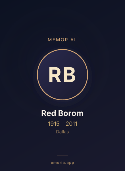 Memorial portrait of Red Borom