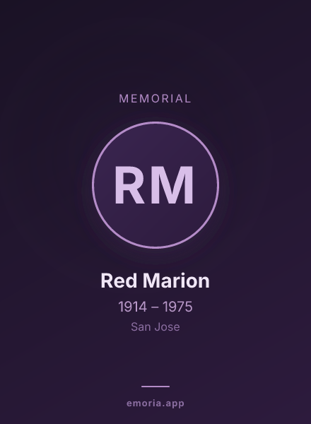 Memorial portrait of Red Marion