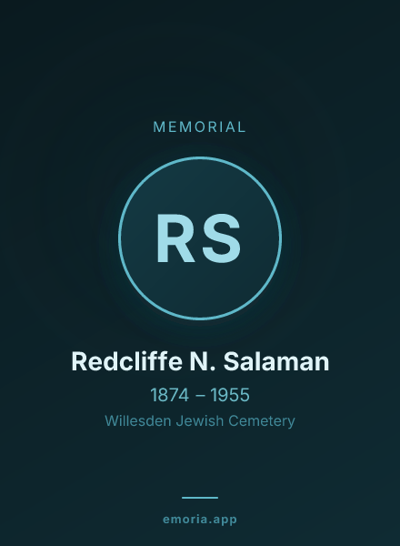 Memorial portrait of Redcliffe N. Salaman