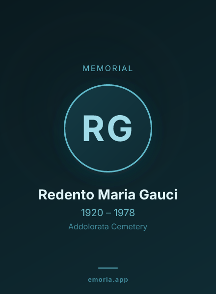 Memorial portrait of Redento Maria Gauci