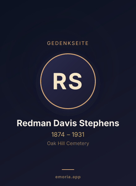 Gedenkportrait von Redman Davis Stephens