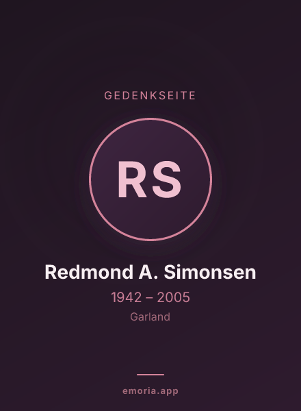Gedenkportrait von Redmond A. Simonsen