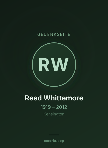 Gedenkportrait von Reed Whittemore