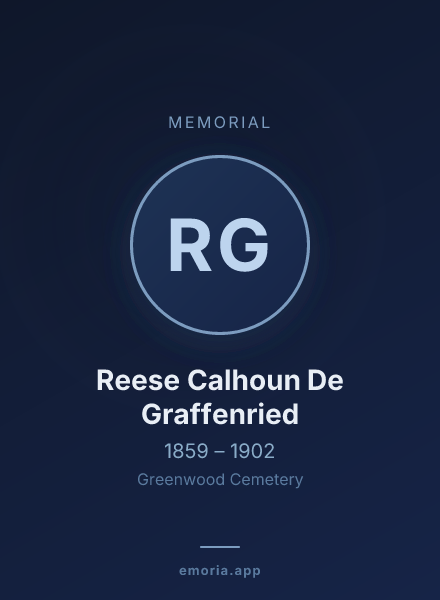Memorial portrait of Reese Calhoun De Graffenried