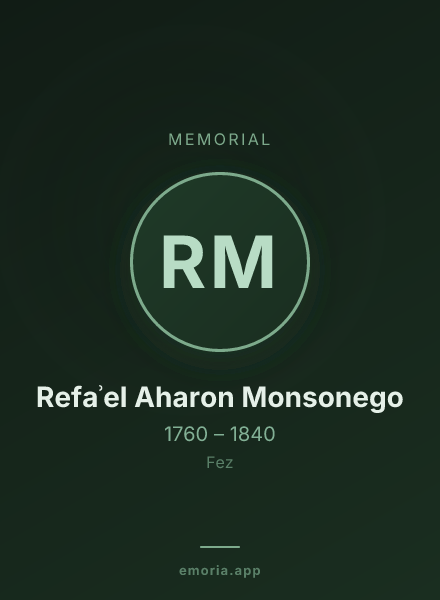 Memorial portrait of Refaʾel Aharon Monsonego