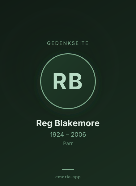 Gedenkportrait von Reg Blakemore
