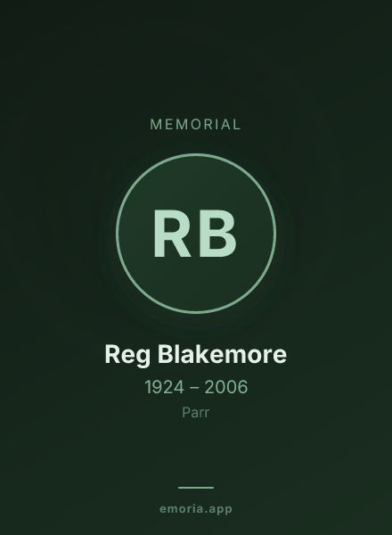 Memorial portrait of Reg Blakemore