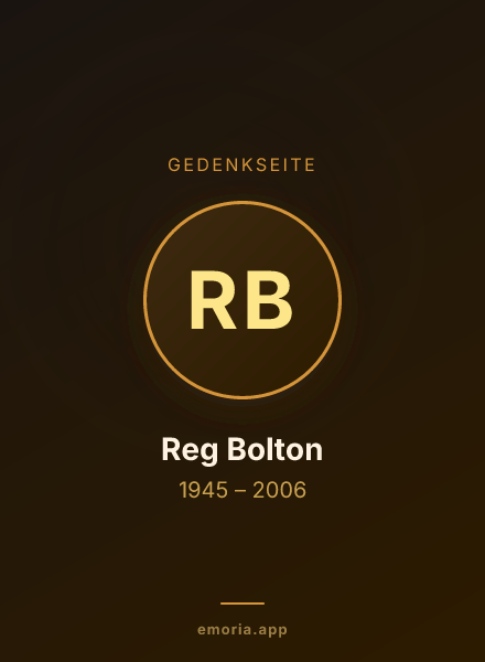 Gedenkportrait von Reg Bolton
