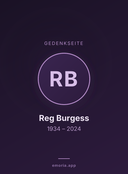 Gedenkportrait von Reg Burgess