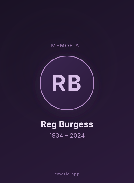 Memorial portrait of Reg Burgess