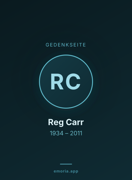 Gedenkportrait von Reg Carr