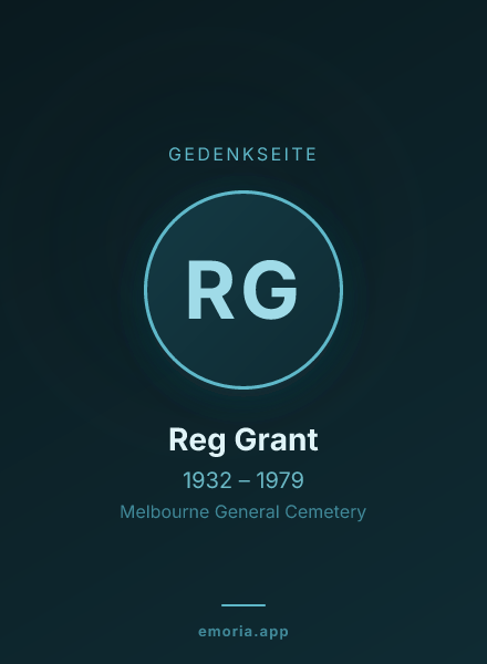 Gedenkportrait von Reg Grant