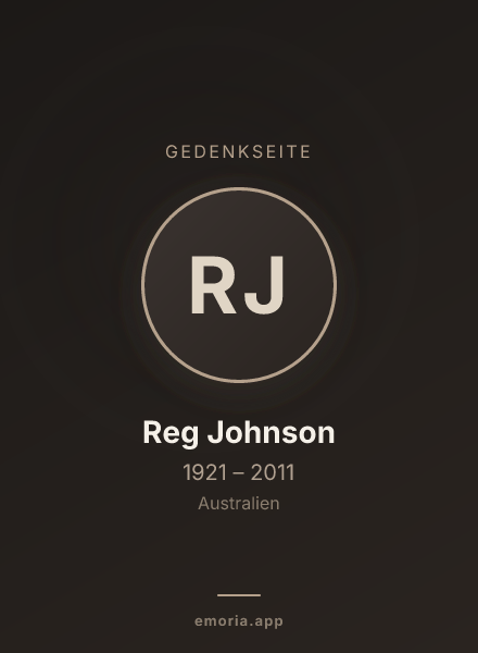 Gedenkportrait von Reg Johnson