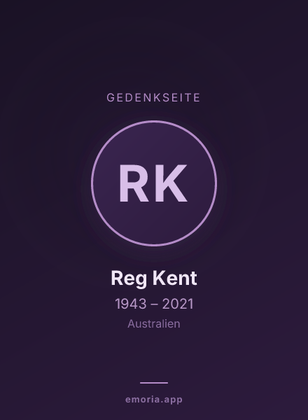 Gedenkportrait von Reg Kent