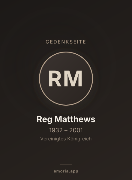 Gedenkportrait von Reg Matthews