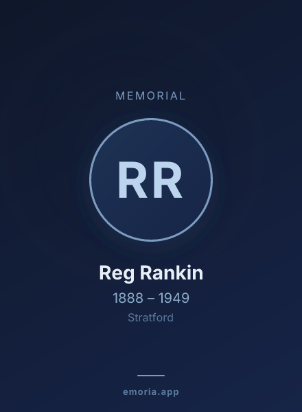 Memorial portrait of Reg Rankin