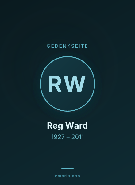Gedenkportrait von Reg Ward
