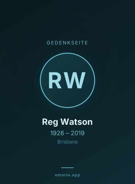 Gedenkportrait von Reg Watson