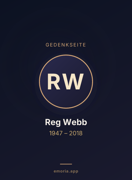 Gedenkportrait von Reg Webb