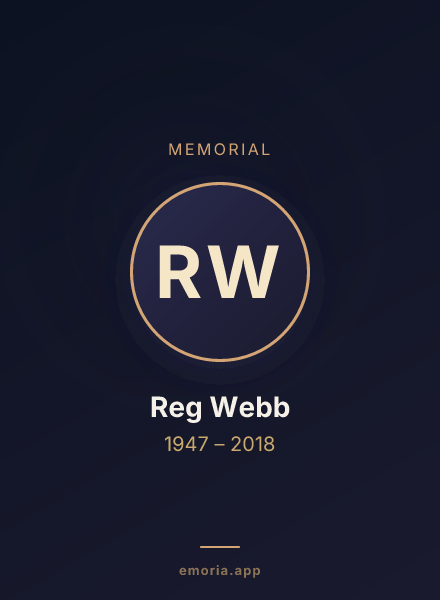 Memorial portrait of Reg Webb