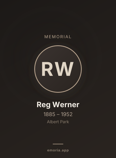 Memorial portrait of Reg Werner