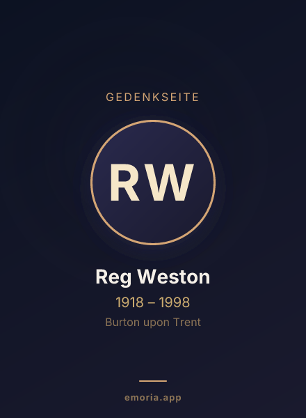 Gedenkportrait von Reg Weston