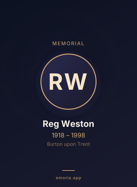 Memorial portrait of Reg Weston