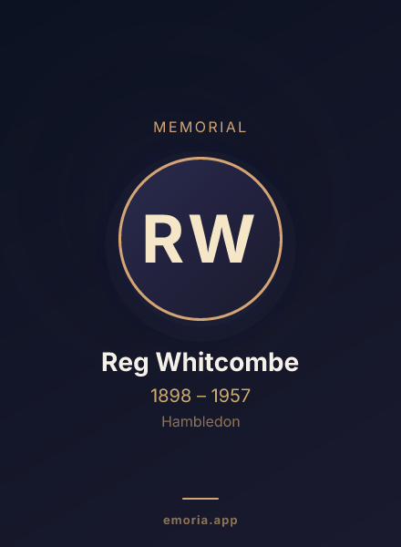 Memorial portrait of Reg Whitcombe